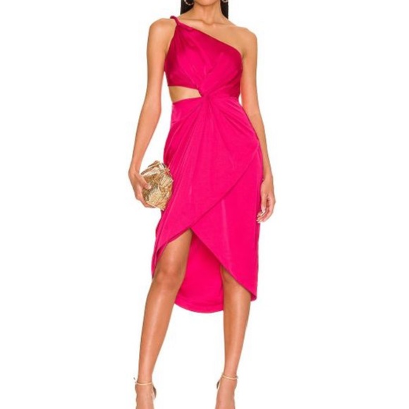 Amur Deena one shoulder Fushia Dress 👗 - Picture 2 of 6
